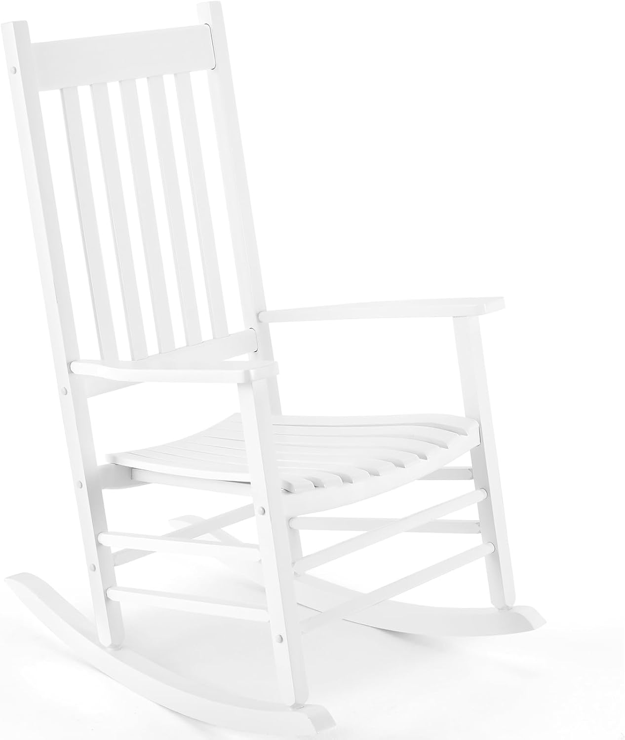 TLGREEN Solid Wood Outdoor Rocking Chair Featuring High Backrest, Simple Assembly for Porch, Garden, Lawn, Balcony
