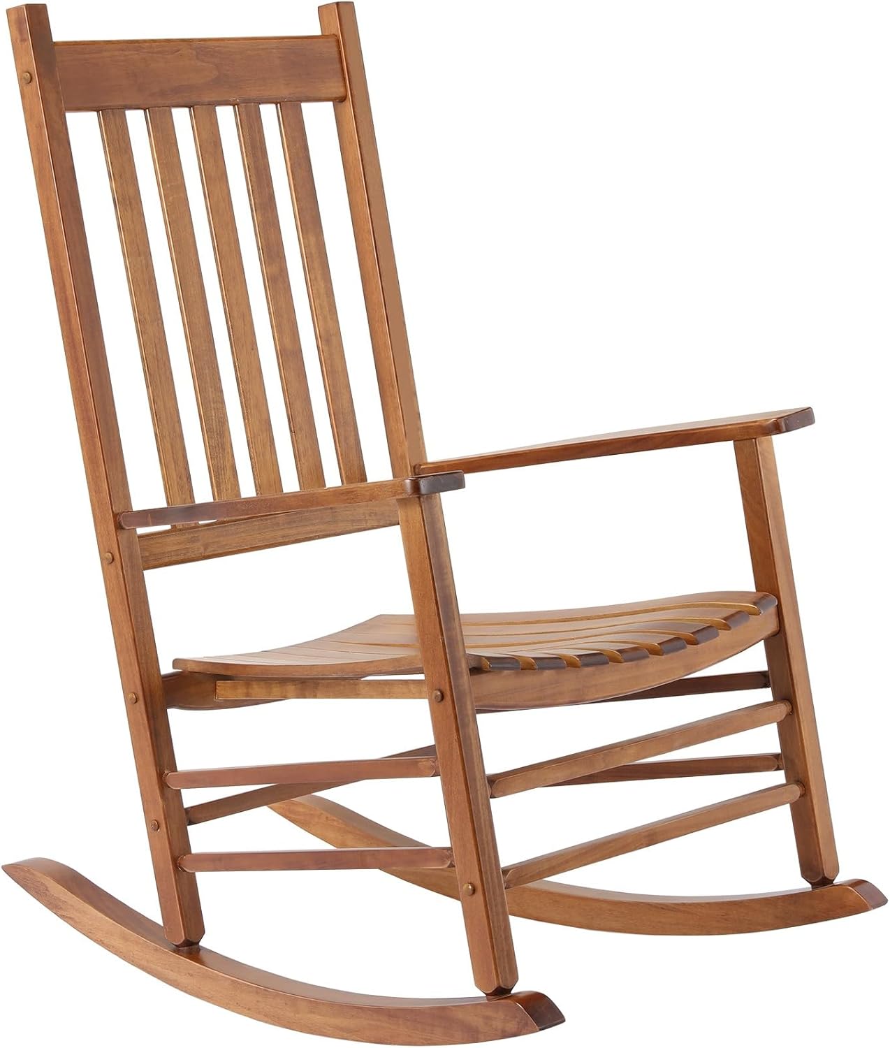 TLGREEN Solid Wood Outdoor Rocking Chair Featuring High Backrest, Simple Assembly for Porch, Garden, Lawn, Balcony
