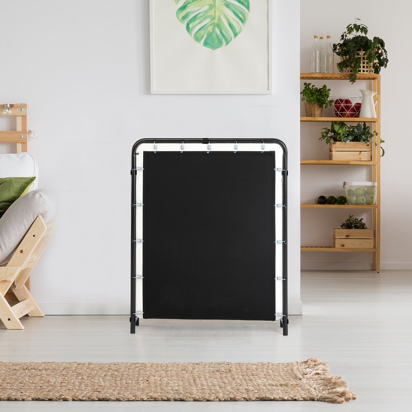 TLGREEN Portable Folding Bed with Wheels, Memory Foam Mattress, No Assembly