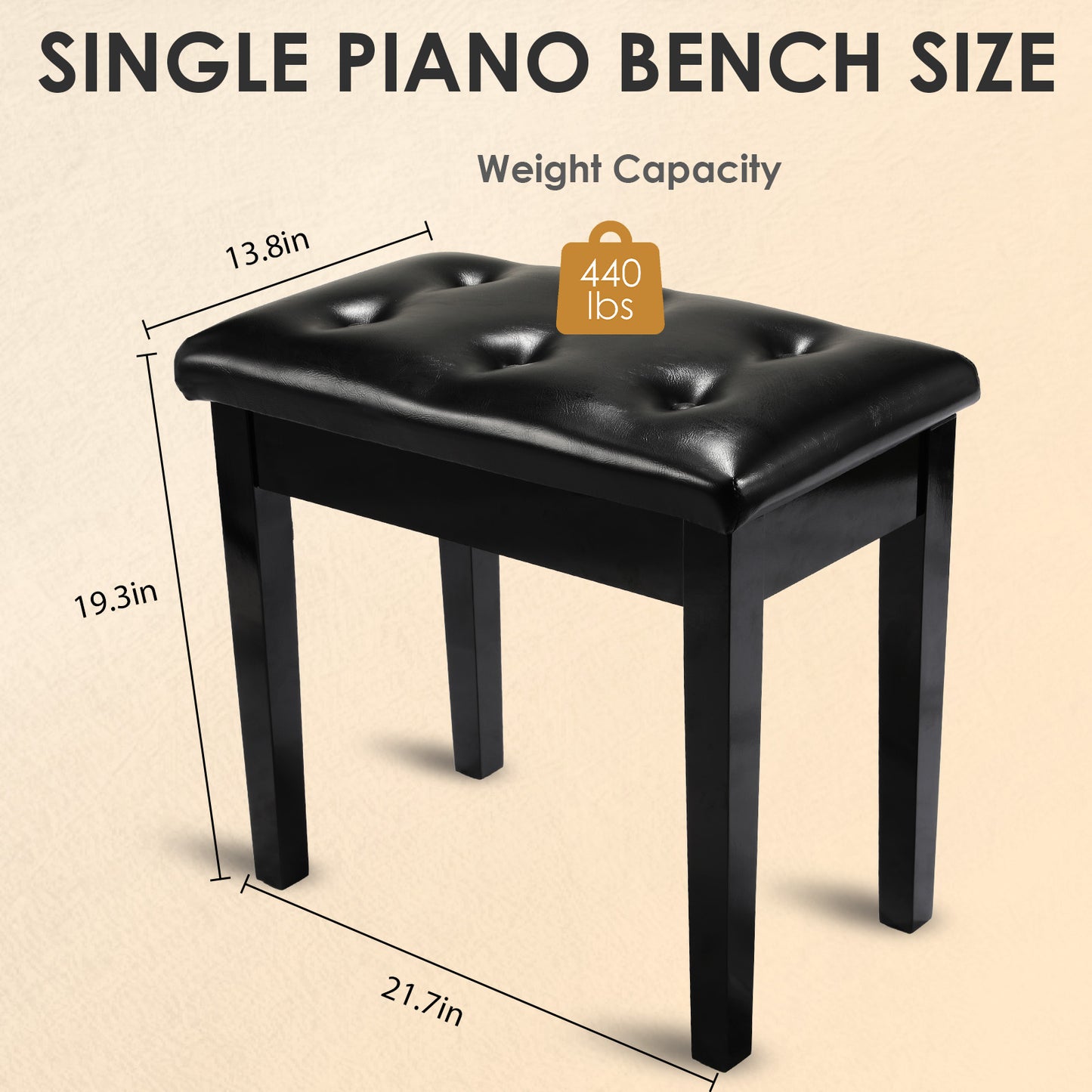 TLGREEN Wooden Duet Piano Bench with Storage & Padded Faux Leather Seat for Music Books