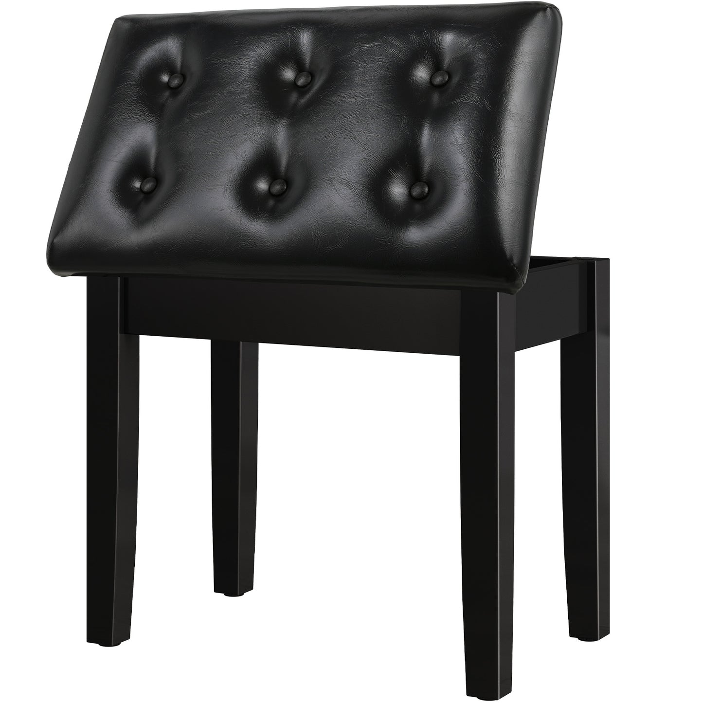 TLGREEN Wooden Duet Piano Bench with Storage & Padded Faux Leather Seat for Music Books
