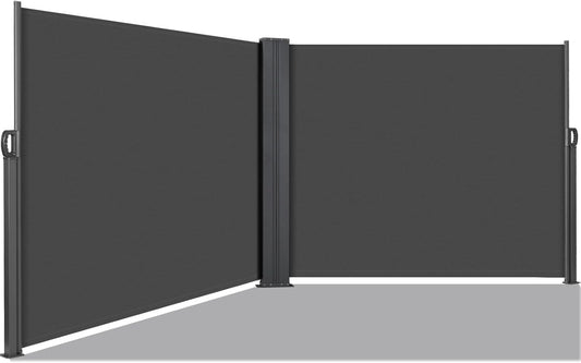 TLGREEN 236" x 71" Retractable Side Awning, Patio Retractable Side Screen Awning, UV Resistant, Patio Privacy Screen For Garden, Balcony, Courtyard (Dark Grey)