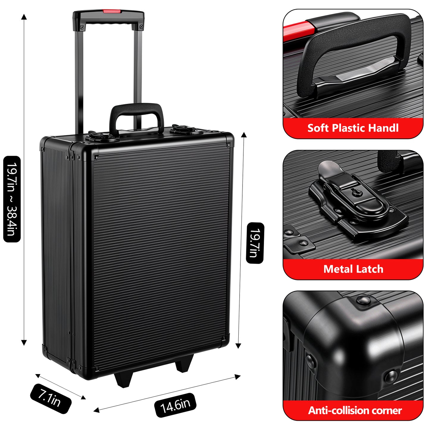 799pcs Mechanic Tool Set with Aluminum Trolley Case, Industrial Hand Tool Set，Tool Box Kit for Home, Dorm,Garage, and Automotive, Complete Tool Set,with 2 Gloves, 500 Plastic Ribbons
