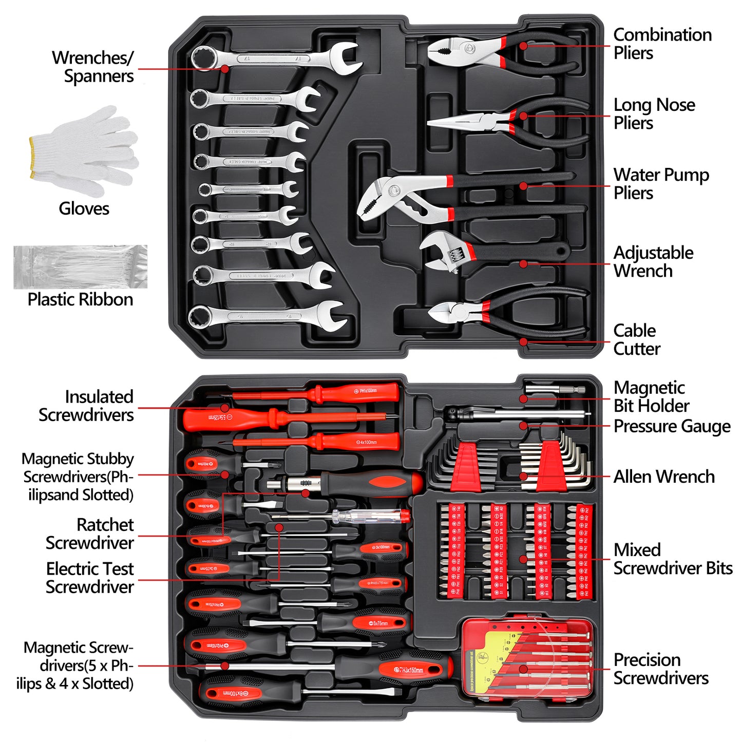 TLGREEN 799pcs Mechanic Tool Set with Aluminum Trolley Case,Home Repair Tool kit,Complete Tool Box Set for Home,Automotive,Dorm,Garage,Black