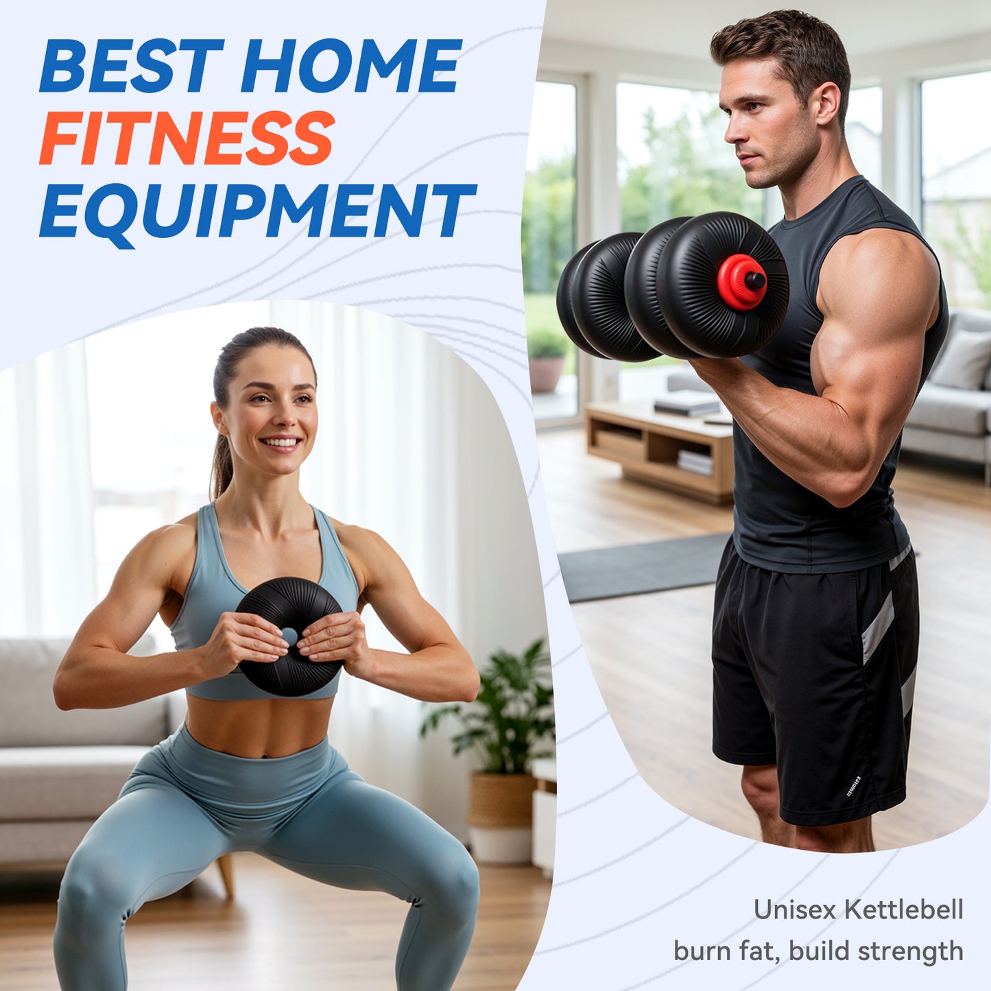 Adjustable Dumbbell Set, 45lbs/67lbs Free Weight Set, 4-in-1 Used as Barbell, Dumbbells, Kettlebell, Weight Plates, Soft Rubber Coated, Space Saving Fitness Exercise for Men/Women