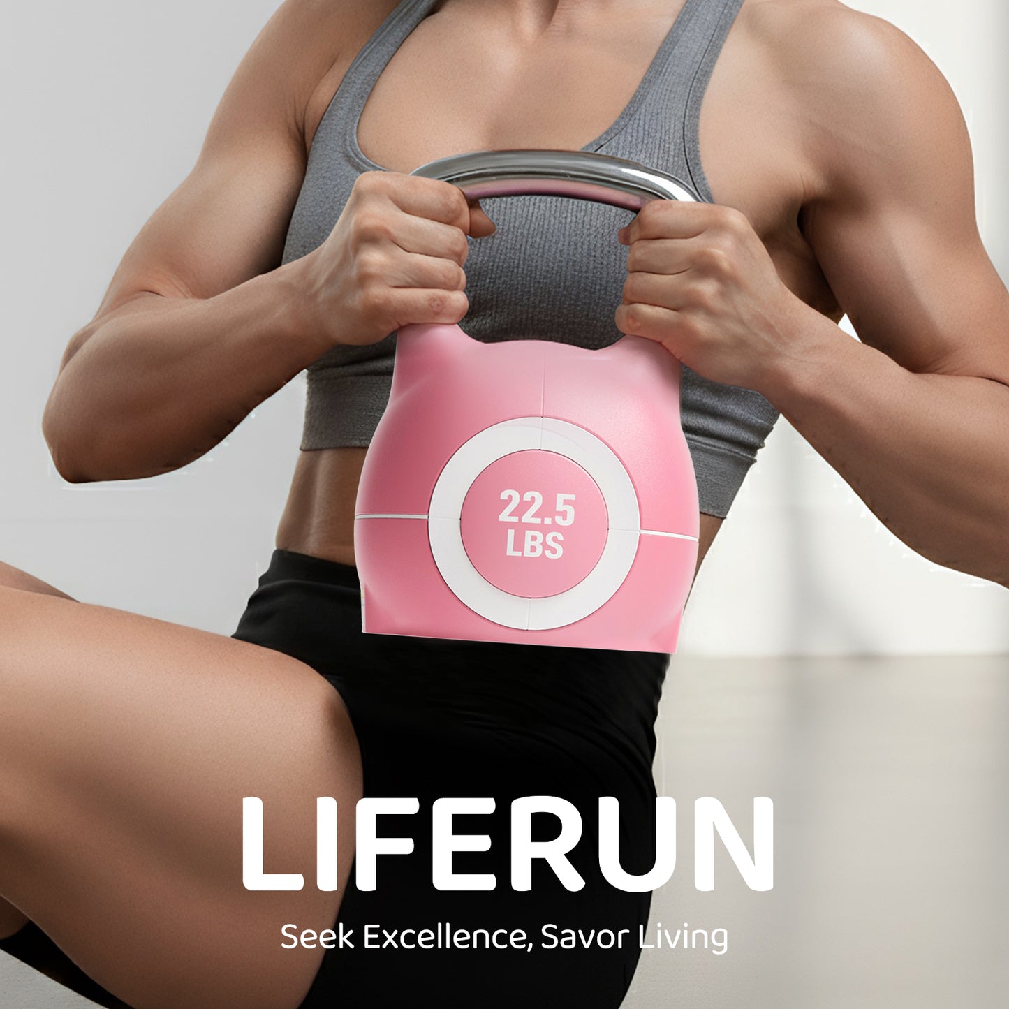 TLGREEN Adjustable Kettlebell Set- 7 Weights (22.5lb/44lb), Quick-Change Weight Dial and Weight Plate Safety Lock, for Full-Body Workout & Cross-Training