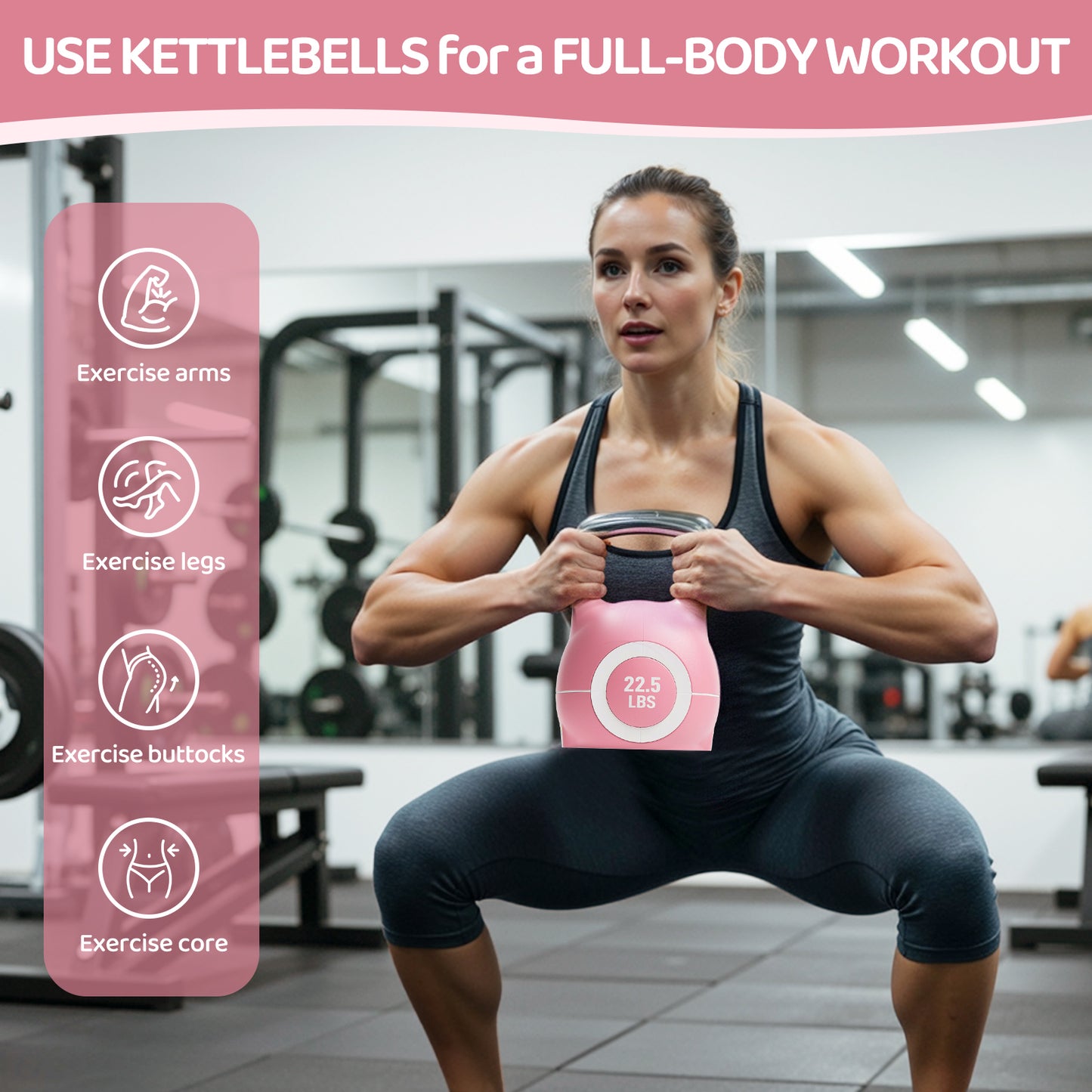 TLGREEN Adjustable Kettlebell Set- 7 Weights (22.5lb/44lb), Quick-Change Weight Dial and Weight Plate Safety Lock, for Full-Body Workout & Cross-Training