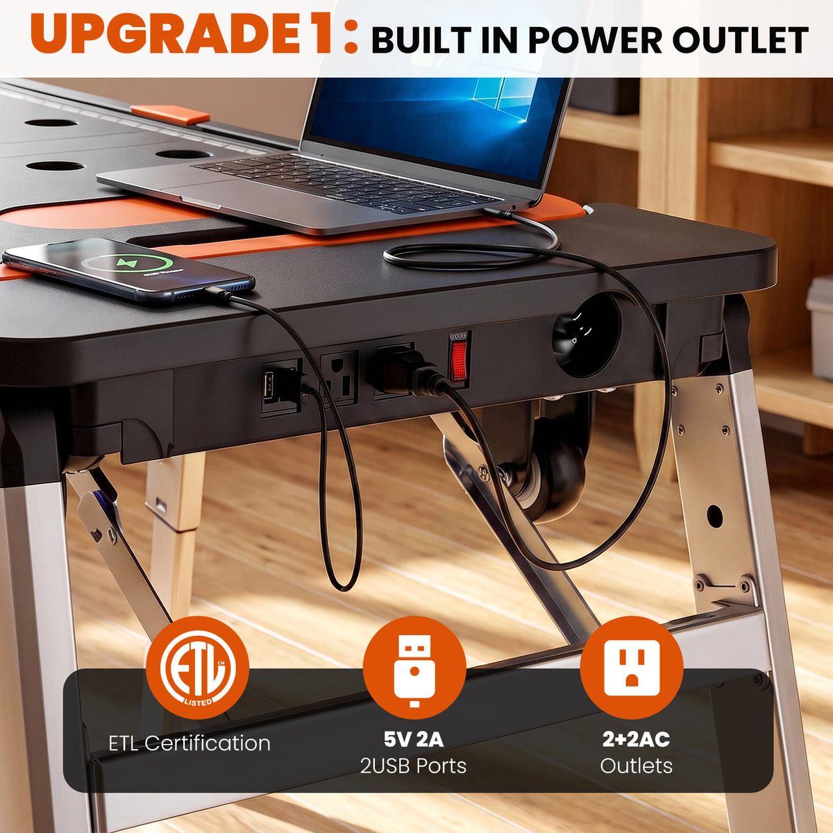 TLGREEN 7-in-1 Multifunctional Folding Work Table, Portable Adjustable Workbench for Garage/Home, as Sawhorse, Scaffold, Platform, Car Creeper, Hand Truck with Wheels