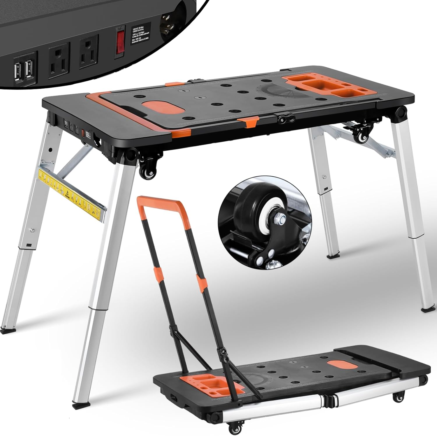 Lightweight Work Table Versatile Folding Work Table: 7 Functions in One – Portable Workbench ...