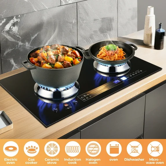 TLGREEN 2 in 1 Cast Iron Dutch Oven Pot, Pre-Seasoned Pot (5.1QT) and Skillet as a Lid (1.9QT) , for Oven, Stove, Grill, Campfire