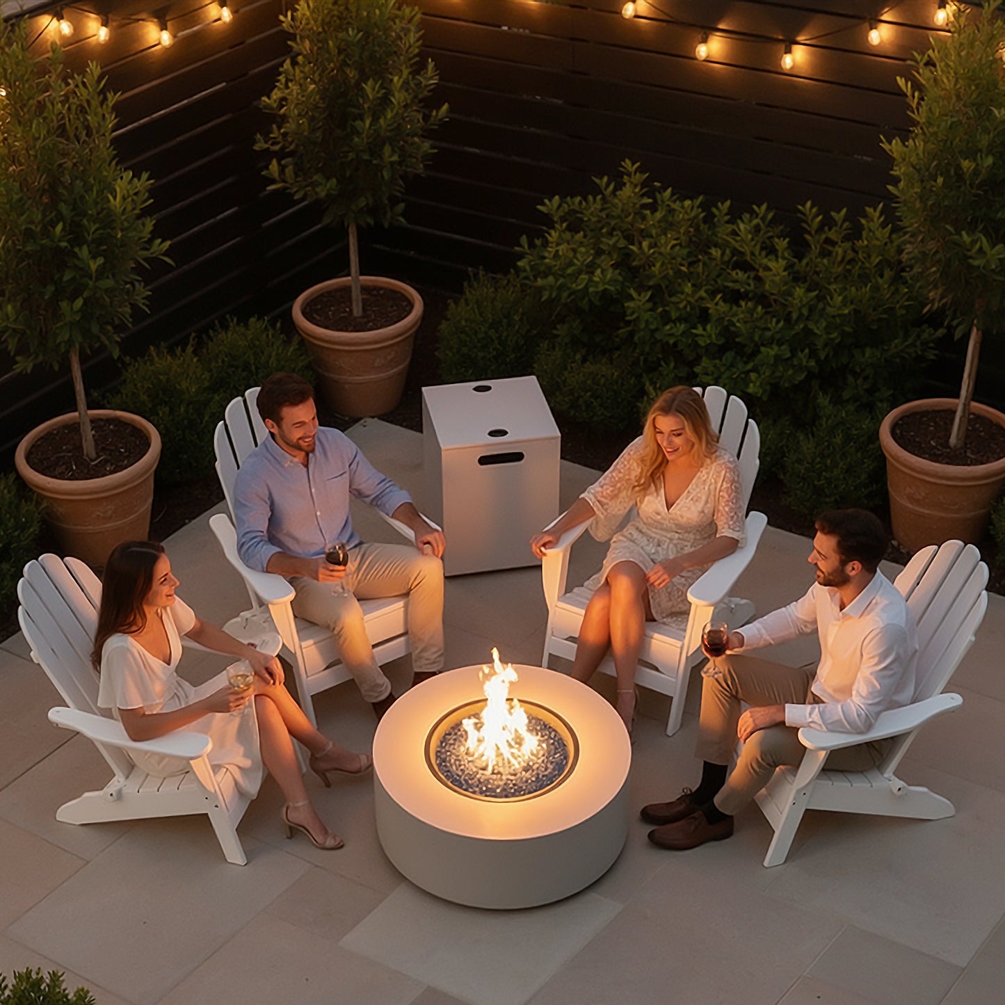 30 in Propane Fire Pit Table Set,2 in 1 Round Patio Heater Table, 50,000 BTU, Adjustable Legs, Outdoor Gas Firepit, for Backyard, Garden,Pool,Balcony, Gray